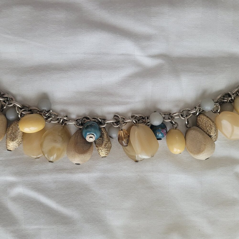 Chico's Dangle Stone Blue Silver Tone Bracelet - Picture 3 of 7